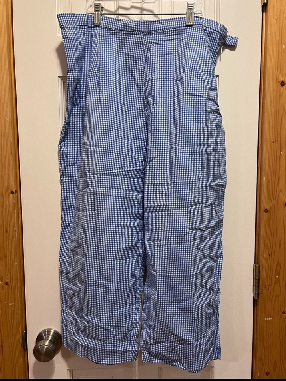 VINTAGE BRIGGS New York Blue & White Gingham Cropped Pants/Capris High Waist